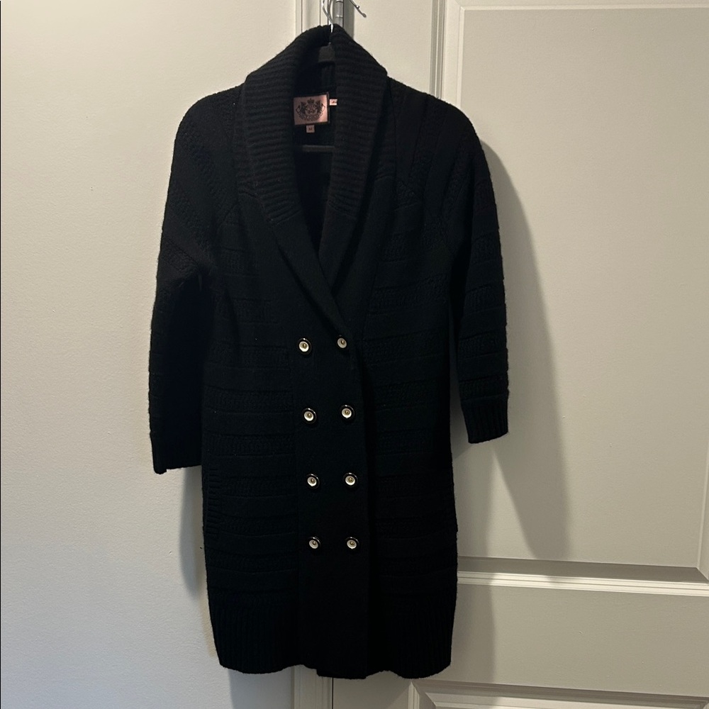 Juicy Couture Black Double-Breasted Cardigan
